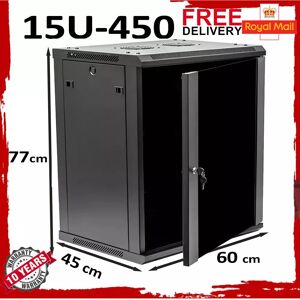 Comms2go Black 15u 19" Wall Network Cabinet - Data Rack Comms2go Black 15u 19" Wall Network Cabinet - Data Rack