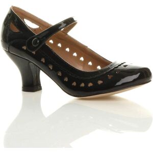 Ajvani Black Patent Mid Heel Mary Jane Court Shoes - Court Shoes Ajvani Black Patent Mid Heel Mary Jane Court Shoes - Court Shoes