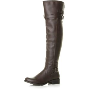 Ajvani Ajvaniho talon bas plat hiver au-dessus du genou bottes avec boucle - bottes d'équitation - Publicité Ajvani Ajvaniho talon bas plat hiver au-dessus du genou bottes avec boucle - bottes d'équitation - Publicité