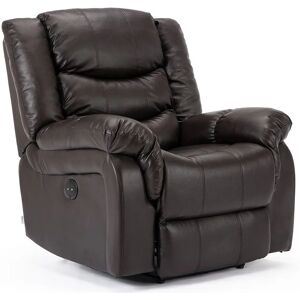 MORE4HOMES Brown SEATTLE Electric Leather Recliner - Recliner Armchair Sofa MORE4HOMES Brown SEATTLE Electric Leather Recliner - Recliner Armchair Sofa