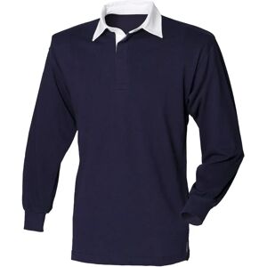 Front Row Navy Long Sleeve Rugby Polo Shirt - Rugby Shirt Front Row Navy Long Sleeve Rugby Polo Shirt - Rugby Shirt
