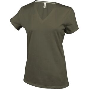 Kariban Womens Short Sleeve V Neck T-Shirt - Khaki - T-Shirt Kariban Womens Short Sleeve V Neck T-Shirt - Khaki - T-Shirt