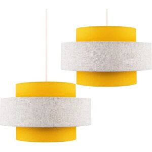 ValueLights - Modern Cylinder Mustard Grey Pendant Light Shades ValueLights - Modern Cylinder Mustard Grey Pendant Light Shades