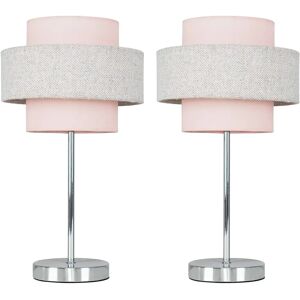 ValueLights Weaver Pink Table Lamp - Touch On/Off - Table Lamp ValueLights Weaver Pink Table Lamp - Touch On/Off - Table Lamp
