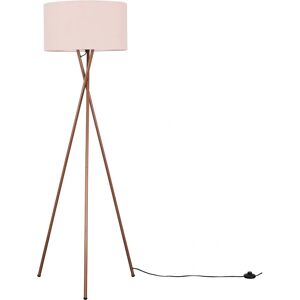 ValueLights Copper Metal Tripod Floor Lamp with Pink Shade ValueLights Copper Metal Tripod Floor Lamp with Pink Shade