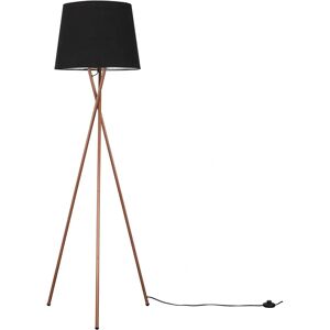 ValueLights Camden Copper Tripod Floor Lamp - Modern Copper Metal Tripod Floor Lamp with a Black Tapered Shade ValueLights Camden Copper Tripod Floor Lamp - Modern Copper Metal Tripod Floor Lamp with a Black Tapered Shade