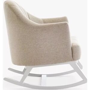 Obaby White with Oatmeal Cushions Round Back Rocking Chair - Nursery Furniture Obaby White with Oatmeal Cushions Round Back Rocking Chair - Nursery Furniture