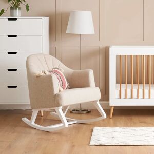 Obaby White with Oatmeal Cushions Round Back Rocking Chair - Nursery Furniture Obaby White with Oatmeal Cushions Round Back Rocking Chair - Nursery Furniture