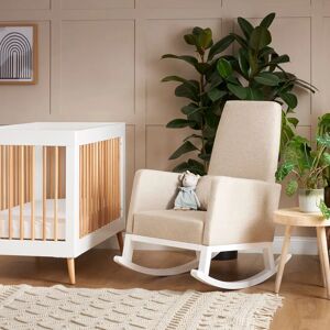 Obaby High Back Rocking Chair - White with Oatmeal Cushions - Chair Obaby High Back Rocking Chair - White with Oatmeal Cushions - Chair