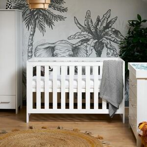 Obaby Nika Cot Bed - White Wash - Modern Nursery Furniture Obaby Nika Cot Bed - White Wash - Modern Nursery Furniture