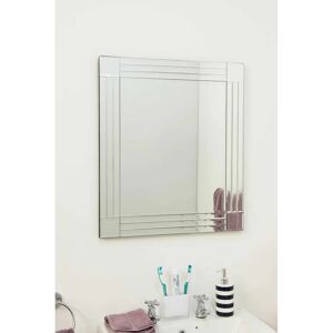 Silver Bevelled Large Wall Mirror - 68x58cm - Bathroom & Living Silver Bevelled Large Wall Mirror - 68x58cm - Bathroom & Living