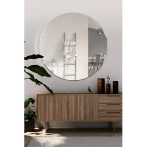 Home Decor Silver Frameless Round Mirror 3ft3 - Mirror Home Decor Silver Frameless Round Mirror 3ft3 - Mirror
