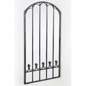 Black Rustic Metal Arched Garden Mirror - Garden Decor - 140x75cm Black Rustic Metal Arched Garden Mirror - Garden Decor - 140x75cm