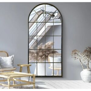 Mirroroutlet Large Antique Black Arched Window Mirror - Wall or Leaner Mirroroutlet Large Antique Black Arched Window Mirror - Wall or Leaner