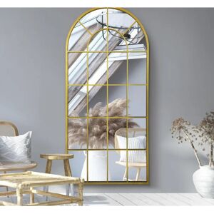 Mirroroutlet Gold Arched Window Wall Mirror - 71X33.5" Mirroroutlet Gold Arched Window Wall Mirror - 71X33.5"