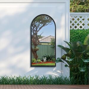 Mirroroutlet Arcus Large Black Metal Garden Mirror - 120x60cm Mirroroutlet Arcus Large Black Metal Garden Mirror - 120x60cm