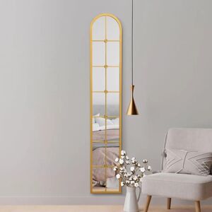 Mirroroutlet Arcus Gold Framed Arched Wall Mirror - 170x30cm Mirroroutlet Arcus Gold Framed Arched Wall Mirror - 170x30cm