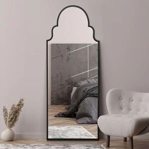 Mirroroutlet Arcus Black Framed Arched Wall Mirror - 71x28in Mirroroutlet Arcus Black Framed Arched Wall Mirror - 71x28in