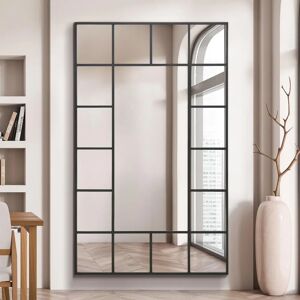 Mirroroutlet Fenestra Large Black Modern Wall Mirror - 180x110cm Mirroroutlet Fenestra Large Black Modern Wall Mirror - 180x110cm