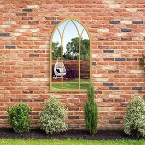 Arcus Extra Large Gold Framed Arched Garden Mirror - 32" X 19" - Garden Mirror Arcus Extra Large Gold Framed Arched Garden Mirror - 32" X 19" - Garden Mirror