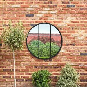 Black Circulus Garden Mirror - Wall Mounted - 80x80cm Black Circulus Garden Mirror - Wall Mounted - 80x80cm