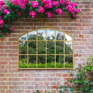 Mirroroutlet Arcus Large Gold Framed Garden Mirror - 90x65cm Mirroroutlet Arcus Large Gold Framed Garden Mirror - 90x65cm