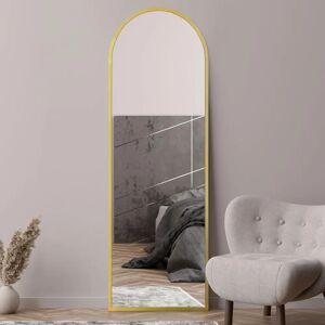 Gilded Arched Wall Mirror - 71" x 24" - Modern Style Gilded Arched Wall Mirror - 71" x 24" - Modern Style