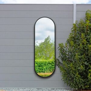 Mirroroutlet Black Metal Framed Double Arch Garden Wall Mirror - 63"X22" Mirroroutlet Black Metal Framed Double Arch Garden Wall Mirror - 63"X22"