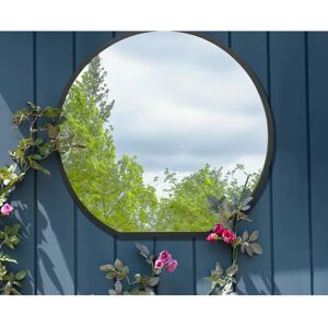 Black Circular Wall Mirror - 33"x31" - Modern Design Black Circular Wall Mirror - 33"x31" - Modern Design