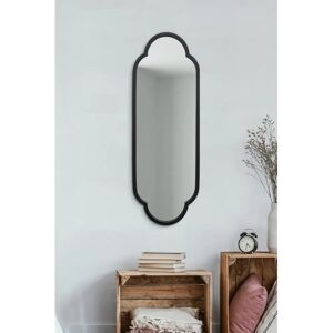 Duplici 102x35.5cm Black Metal Framed Arched Wall Mirror Duplici 102x35.5cm Black Metal Framed Arched Wall Mirror