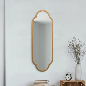 Duplici Large Gold Metal Framed Arched Wall Mirror - 40"X14" Duplici Large Gold Metal Framed Arched Wall Mirror - 40"X14"