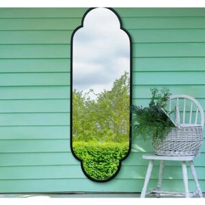 Mirroroutlet Black Metal Framed Garden Wall Mirror - 170x59cm Mirroroutlet Black Metal Framed Garden Wall Mirror - 170x59cm