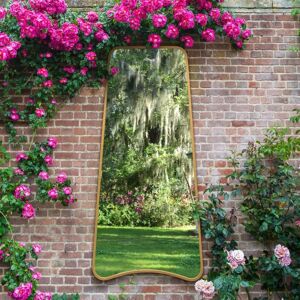 Mirroroutlet Gold Metal Trapezoid Garden Mirror - Garden Mirror Mirroroutlet Gold Metal Trapezoid Garden Mirror - Garden Mirror