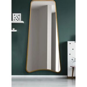 Mirroroutlet Gold Metal Trapezoid Wall Mirror - Modern - 79x38 inches Mirroroutlet Gold Metal Trapezoid Wall Mirror - Modern - 79x38 inches