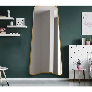 Mirroroutlet Gold Metal Trapezoid Wall Mirror - Modern - 79x38 inches Mirroroutlet Gold Metal Trapezoid Wall Mirror - Modern - 79x38 inches