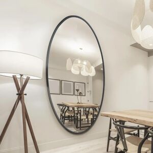 Ovale New Extra Large Black Metal Framed Oval Mirror - 79"X 44" Ovale New Extra Large Black Metal Framed Oval Mirror - 79"X 44"