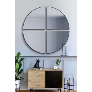 Mirroroutlet Xl Black Round Metal Wall Mirror - 54" x 54" (140x140cm) - Set of 4 Mirroroutlet Xl Black Round Metal Wall Mirror - 54" x 54" (140x140cm) - Set of 4