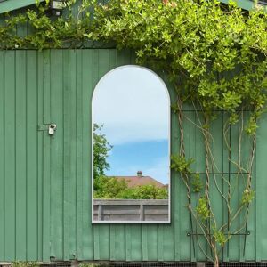 Mirroroutlet Arcus White Metal Garden Wall Mirror - 63" x 31" Mirroroutlet Arcus White Metal Garden Wall Mirror - 63" x 31"