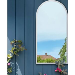 Mirroroutlet Large White Metal Framed Arched Garden Mirror - Garden Mirror Mirroroutlet Large White Metal Framed Arched Garden Mirror - Garden Mirror