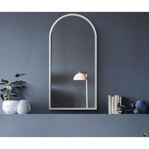 Mirror Outlet Large White Metal Framed Arched Wall Mirror - 31" x 16" Mirror Outlet Large White Metal Framed Arched Wall Mirror - 31" x 16"