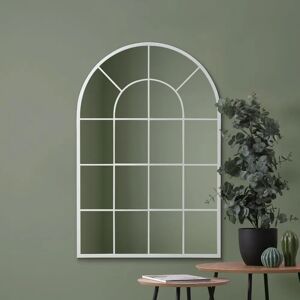 Mirroroutlet White Arched Window Leaner Wall Mirror 47"X31" - Mirror Mirroroutlet White Arched Window Leaner Wall Mirror 47"X31" - Mirror