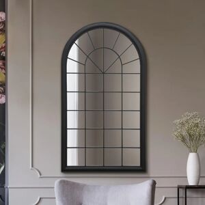 Somerley Rustic Black Arched Mirror - 51" x 30" - Mirroroutlet Somerley Rustic Black Arched Mirror - 51" x 30" - Mirroroutlet