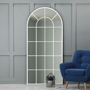 Arcus Extra Large White Arched Window Mirror - 180x85cm Arcus Extra Large White Arched Window Mirror - 180x85cm