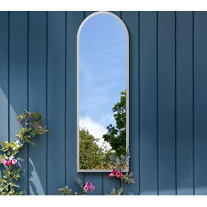 Mirroroutlet Large White Metal Arched Garden Wall Mirror - 120x40cm Mirroroutlet Large White Metal Arched Garden Wall Mirror - 120x40cm