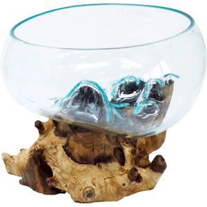 Unbranded Molten Glass on Wood - Open Large Bowl Unbranded Molten Glass on Wood - Open Large Bowl