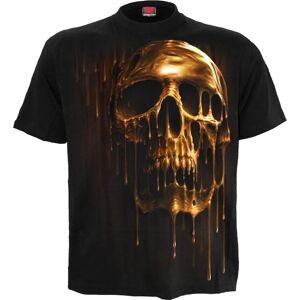 Gothisk svart T-skjorte Dripping Gold - Skalle Design - Unisex Gothisk svart T-skjorte Dripping Gold - Skalle Design - Unisex