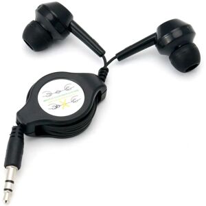 TRIXES Fones de ouvido retráteis pretos sem nós TRIXES Fones de ouvido retráteis pretos sem nós