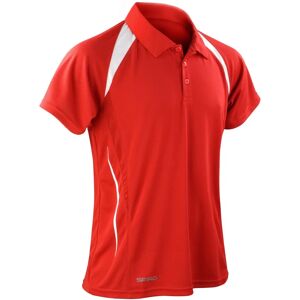 Spiro Mens Red/White Performance Polo Shirt - Polo Shirt Spiro Mens Red/White Performance Polo Shirt - Polo Shirt