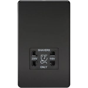 Knightsbridge Screwless Sf8900mb - Dual Voltage Shaver Socket - Matt Black Knightsbridge Screwless Sf8900mb - Dual Voltage Shaver Socket - Matt Black