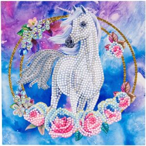 Crystal Art Diamentowa Kartka z życzeniami - Jednorożec i kwiaty - Typ kartki Crystal Art Diamentowa Kartka z życzeniami - Jednorożec i kwiaty - Typ kartki